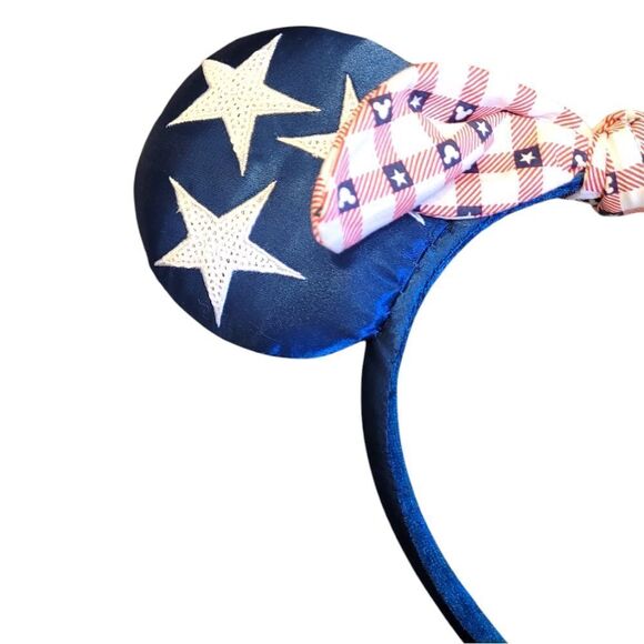 Disney Blue and Red Minnie Mouse Ears Headband - Picture 4 of 5